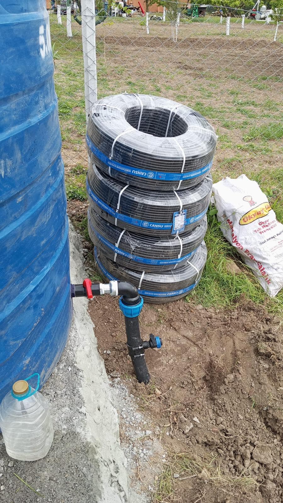 Depo kurulumu ve damla sulama hattı kurulumu